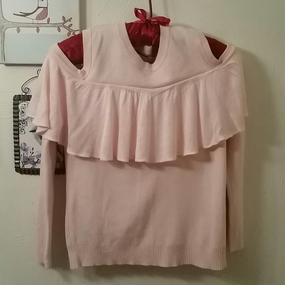 Sweaters - Pretty in Pink cold shoulder top, S